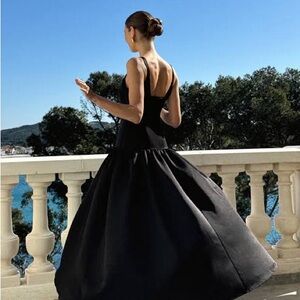 Melinie Drop Waist Maxi Dress in Black